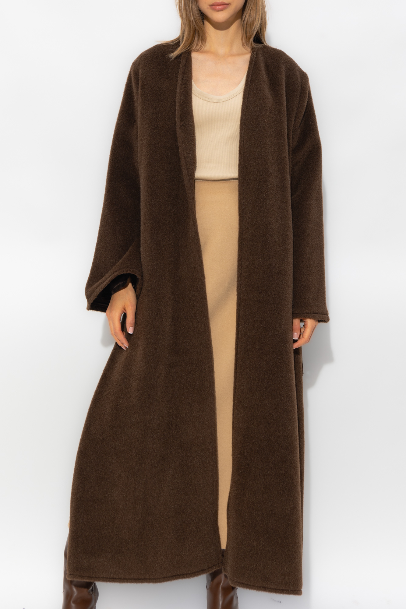 Brown Ponzany coat By Malene Birger Vitkac Italy